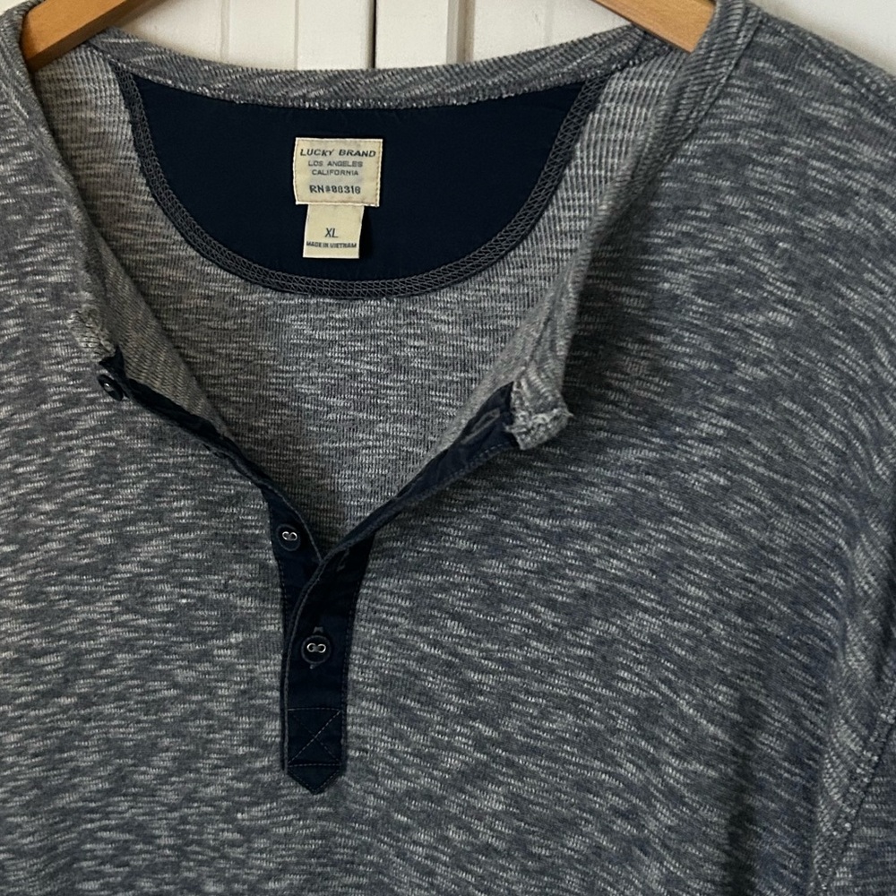 Lucky Brand Men’s XL Long Sleeve Vintage Henley Pullover - Picture 5 of 12
